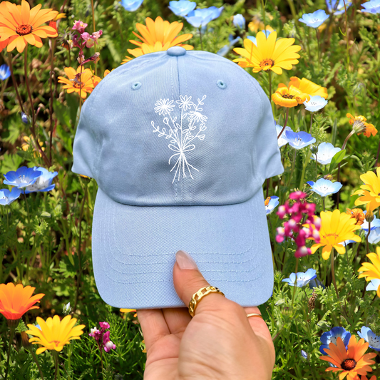 Flower Bouquet Pigment Dyed Hat