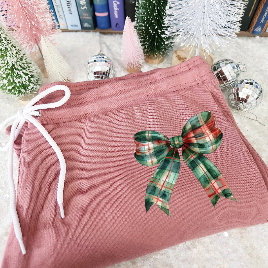 Coquette Christmas Bow Jogger Sweatpants