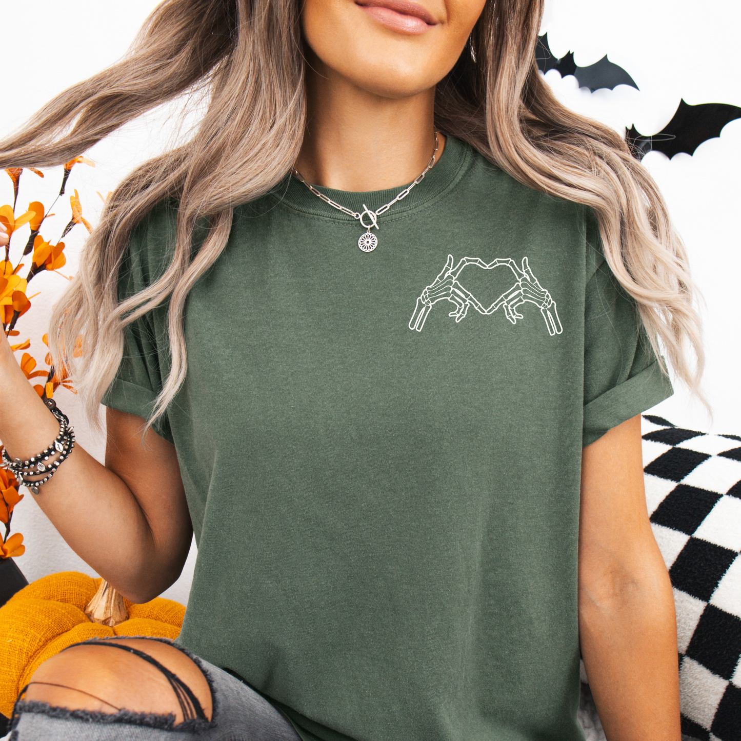 Skeleton Heart Hands Tee