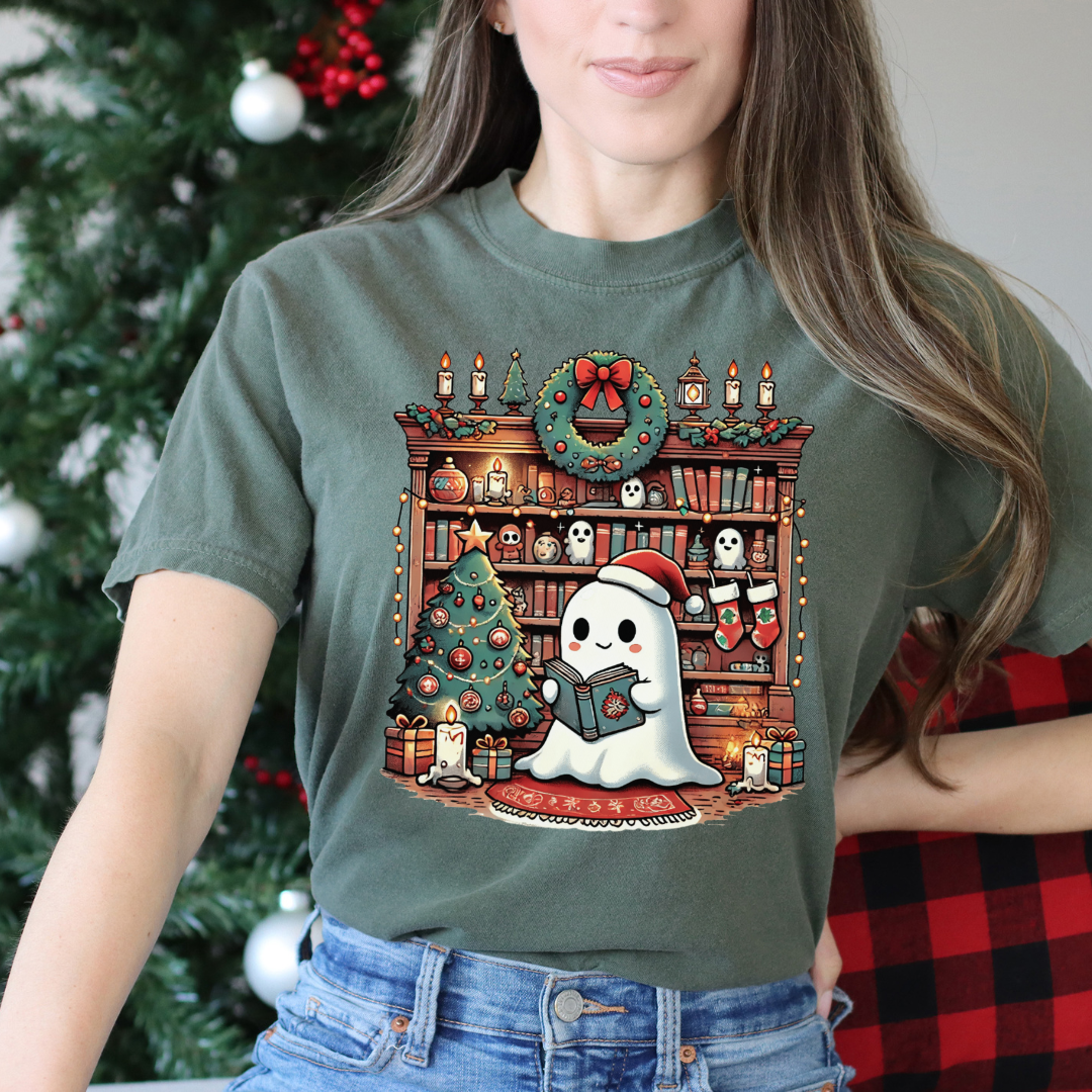 Holiday Haunted Library T-Shirt