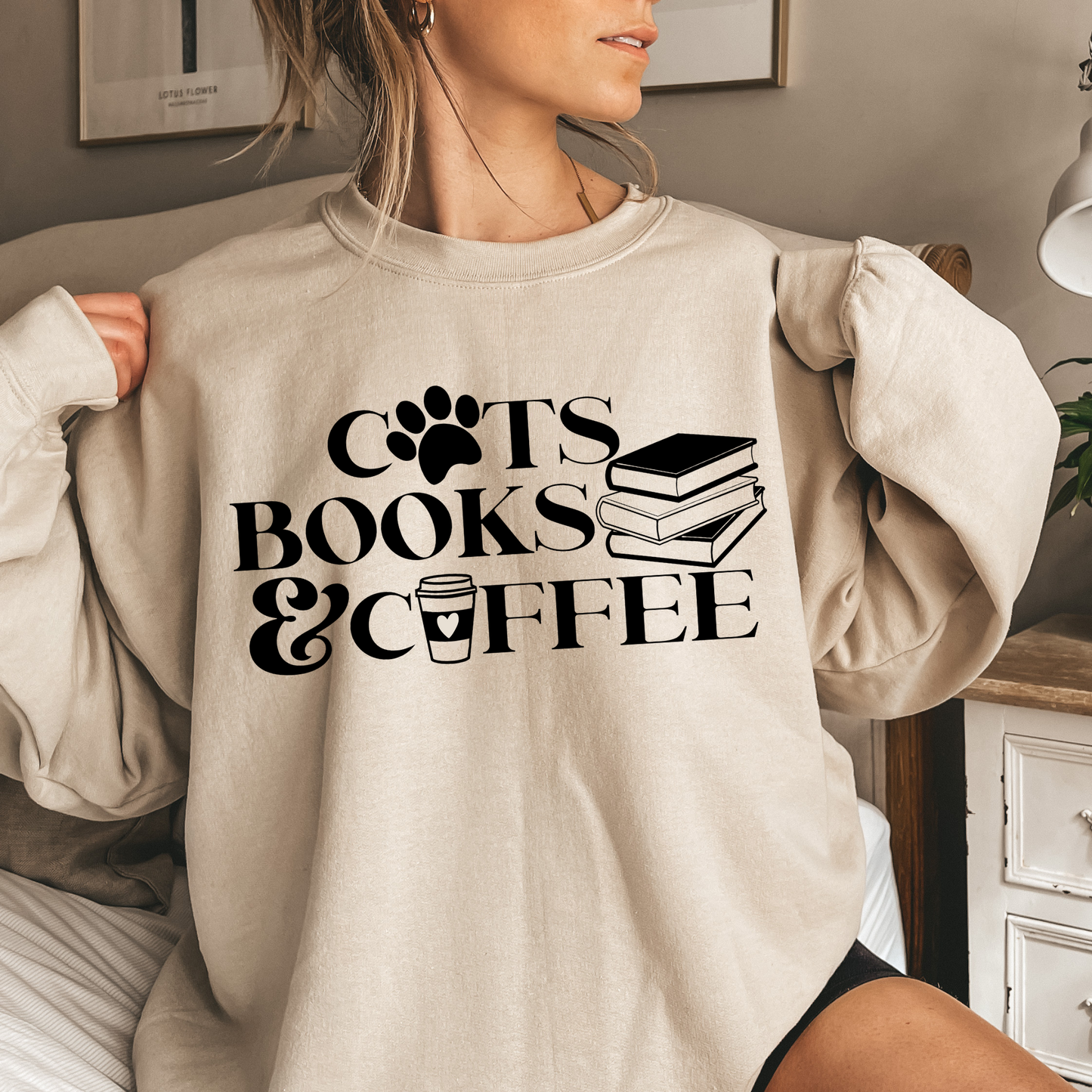 Cats, Books, & Coffee Sweatshirt