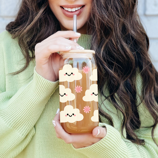 Spring Clouds Glass Cup