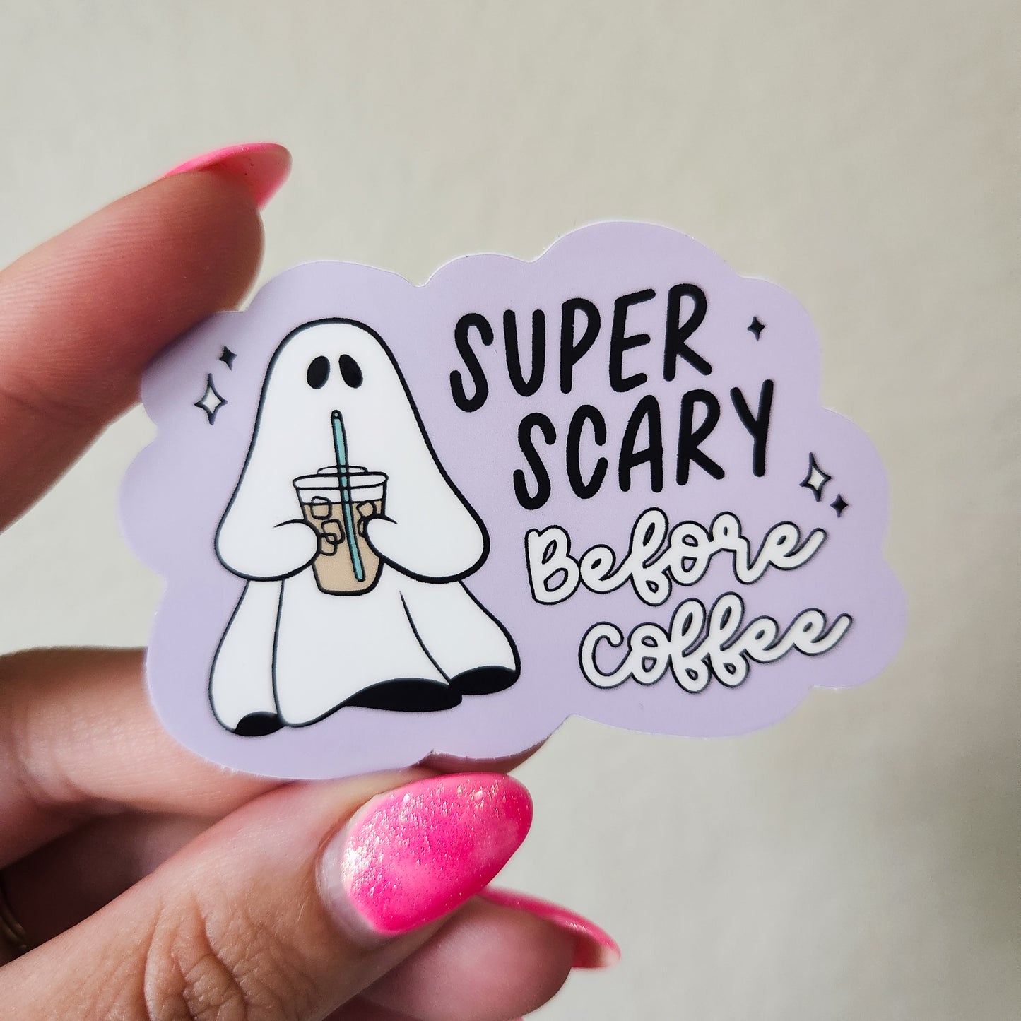 Scary Before Coffee Ghosty Sticker