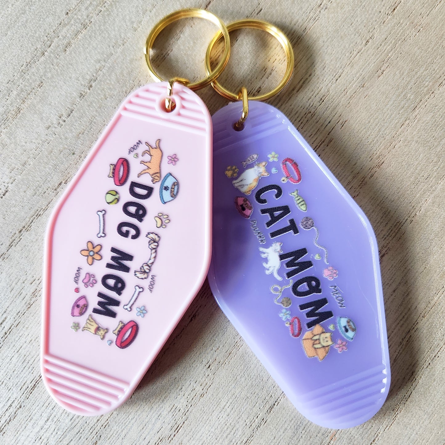 Dog Mom Motel Keychain