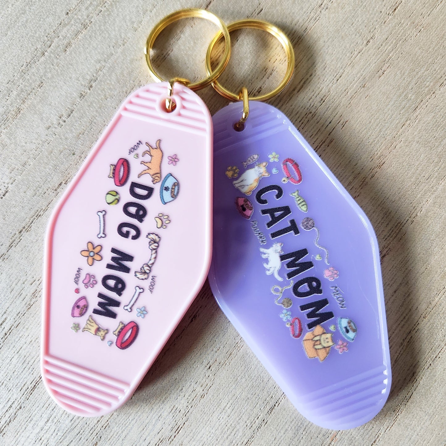 Cat Mom Motel Keychain