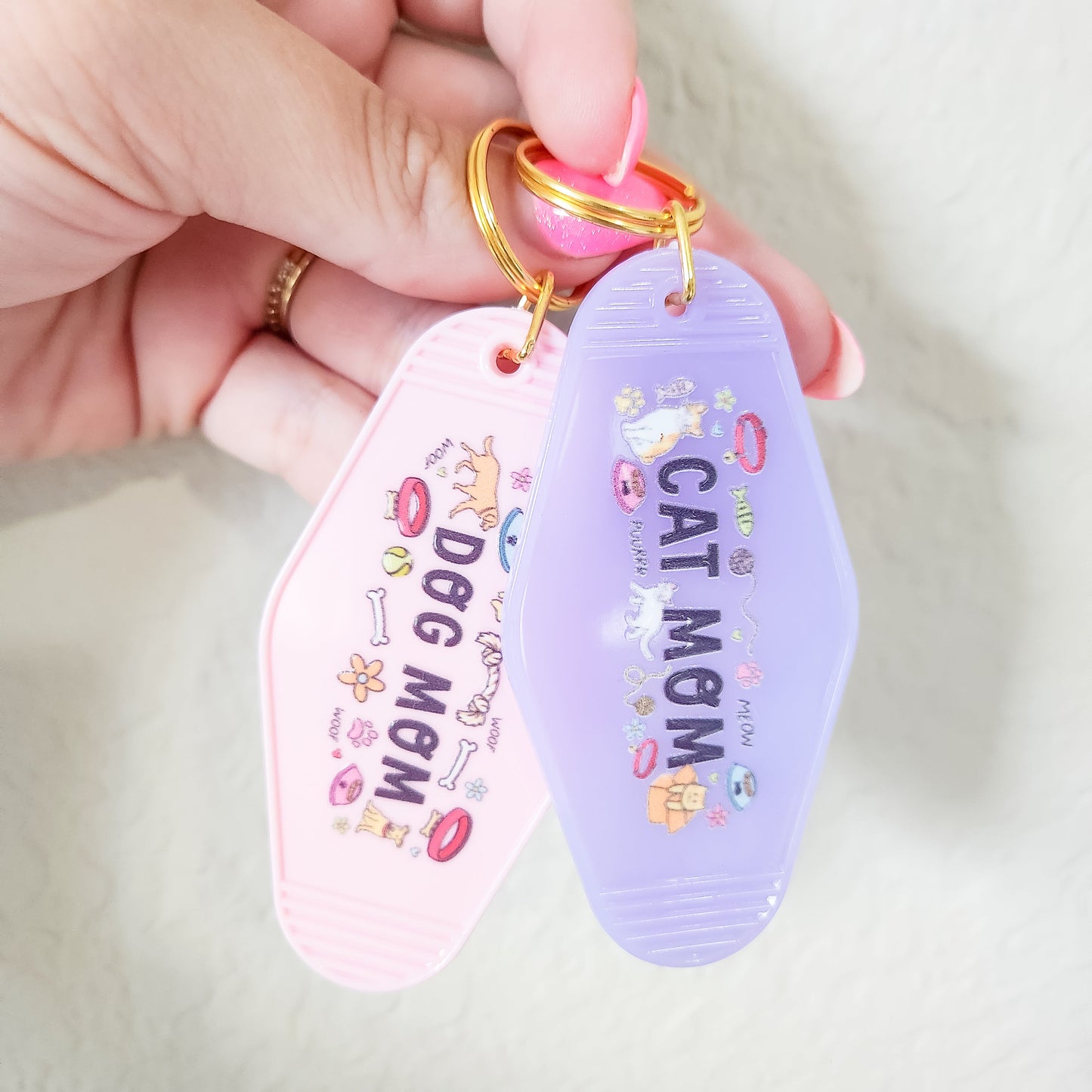 Cat Mom Motel Keychain