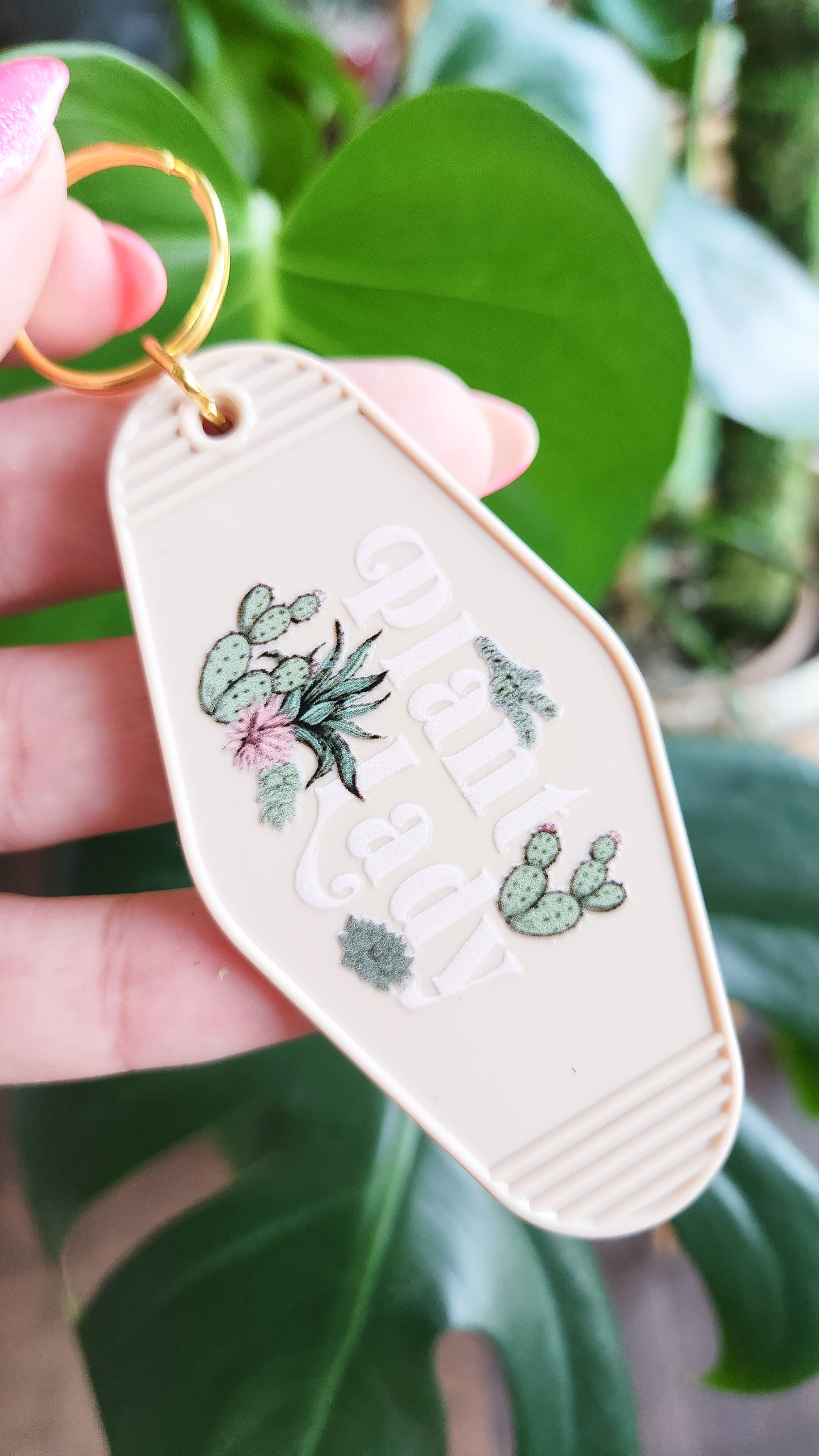 Plant Lady Motel Keychain
