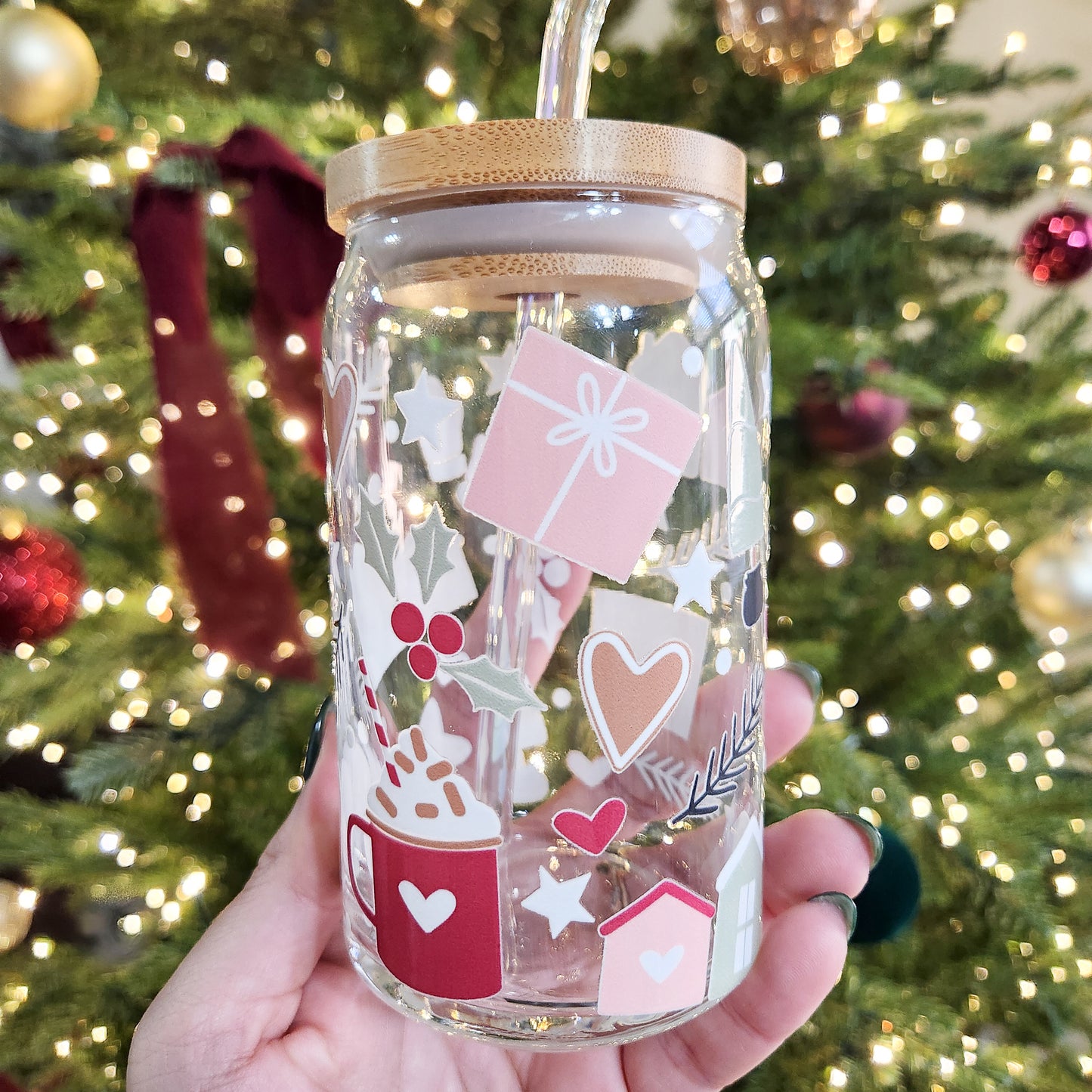 Hallmark Christmas Vibes Glass Cup