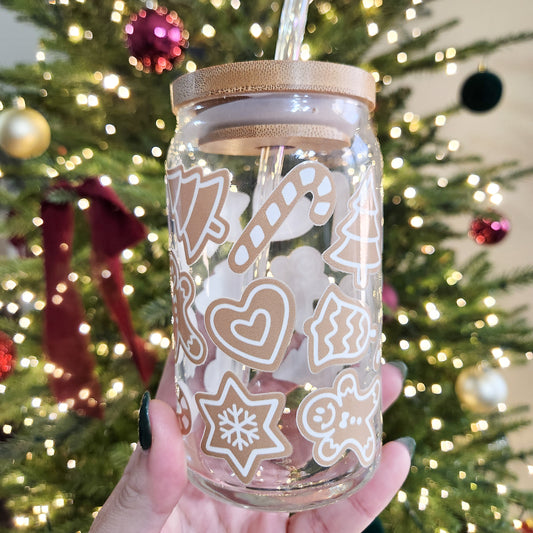 Gingerbread Cookies Glass Cup