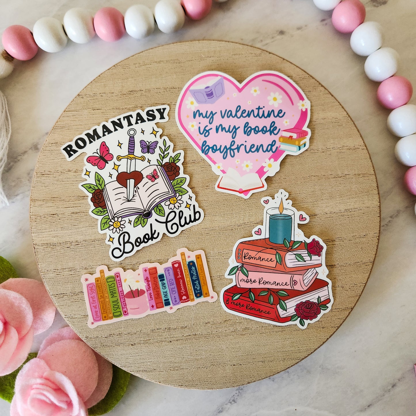 Romance Tropes Bookshelf Sticker