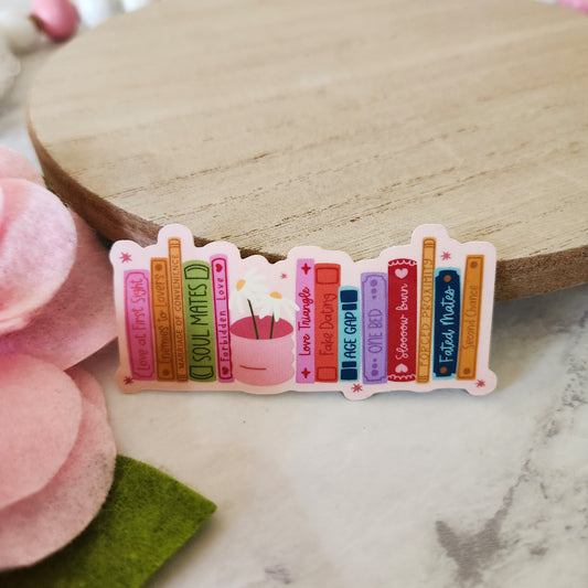 Romance Tropes Bookshelf Sticker
