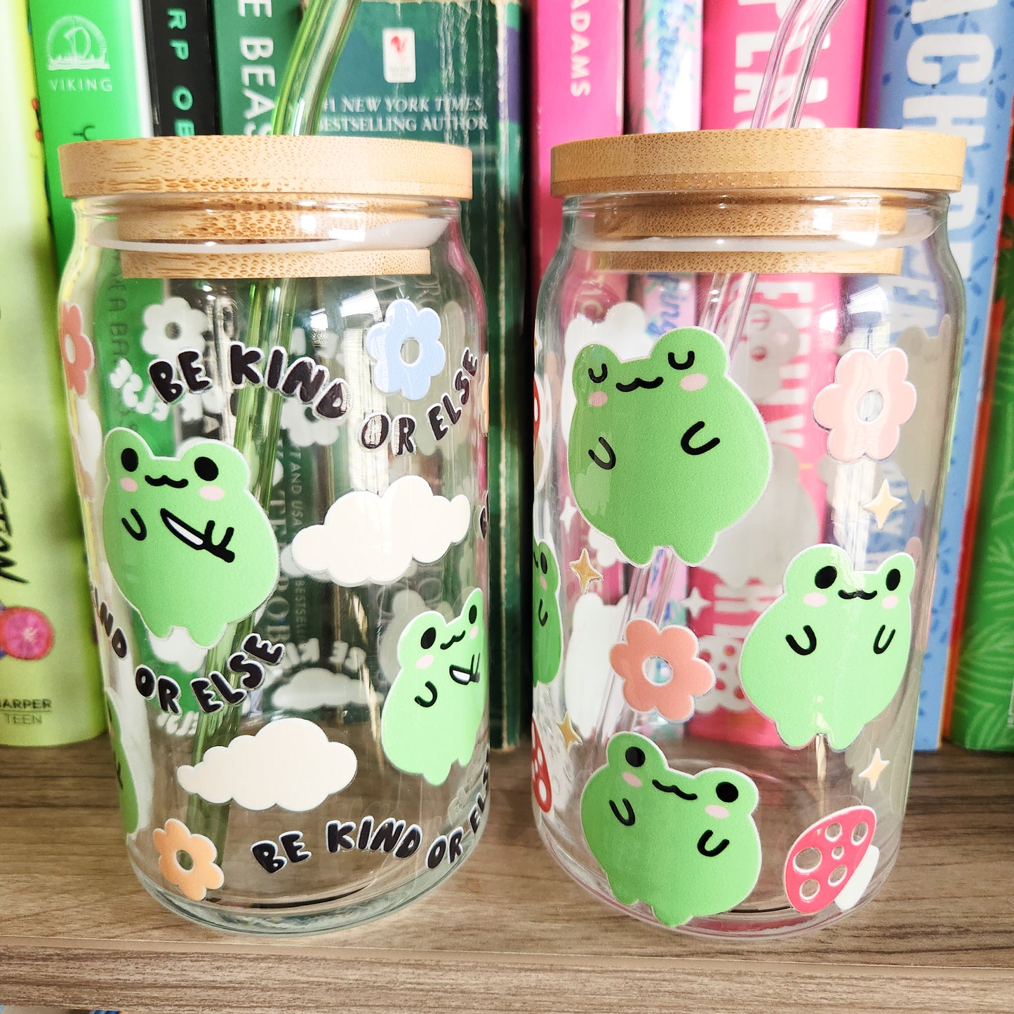 Cute Froggies Glass Cup