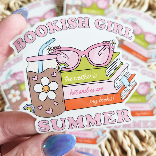 Bookish Girl Summer Sticker