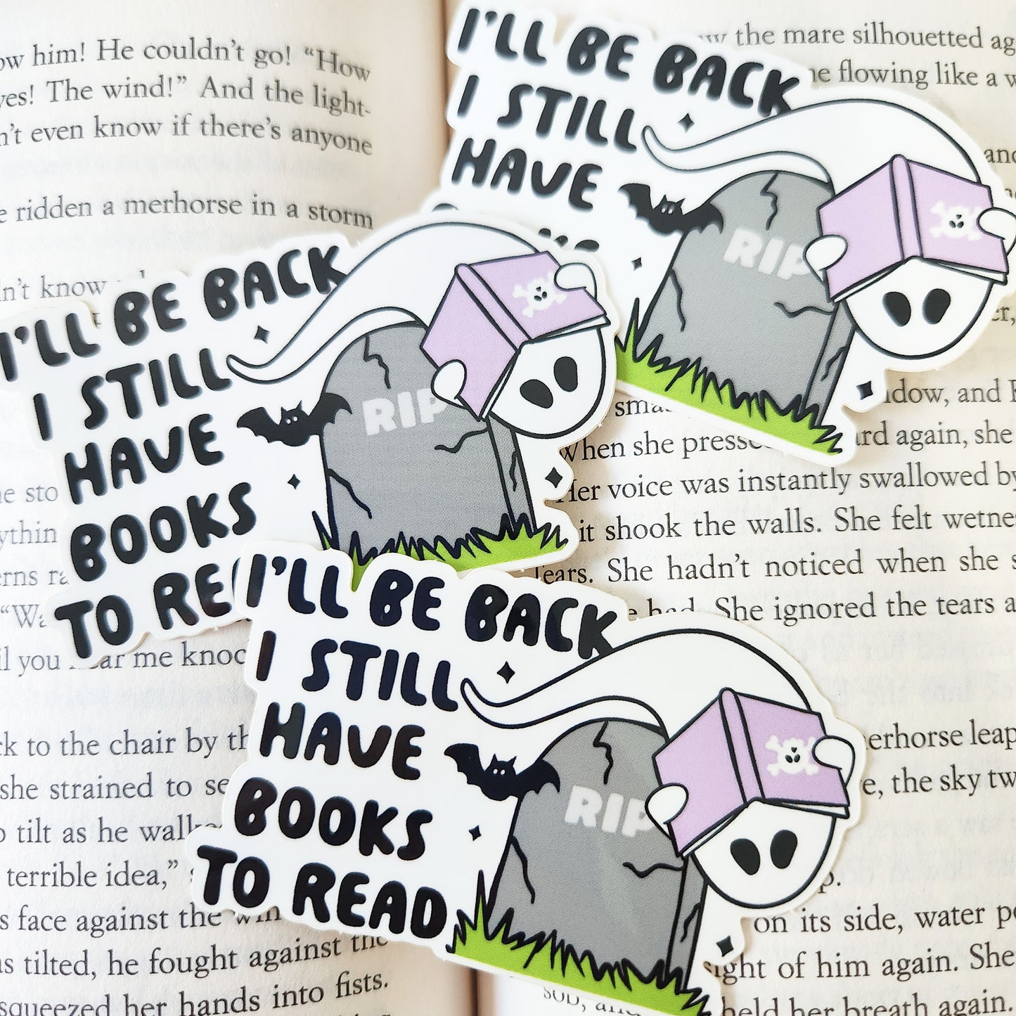 Bookish Ghostie Sticker