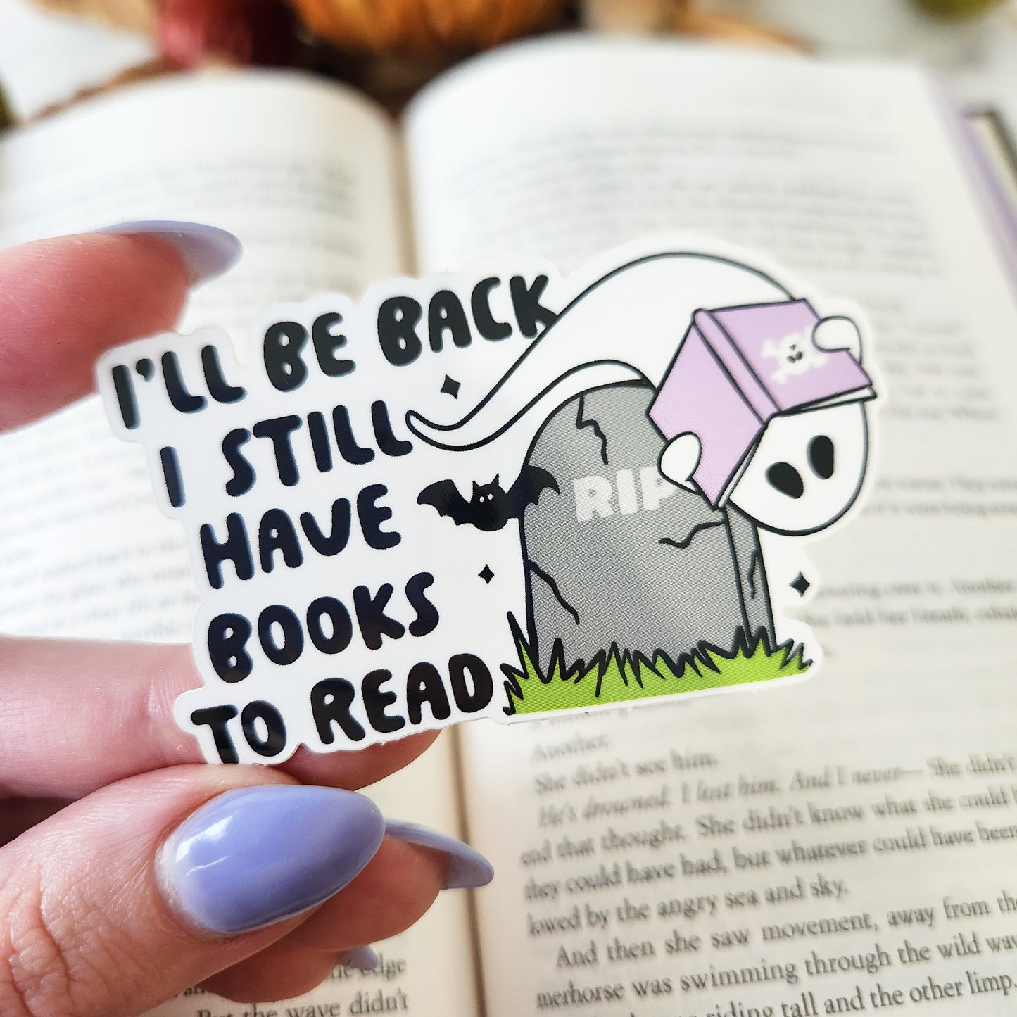 Bookish Ghostie Sticker
