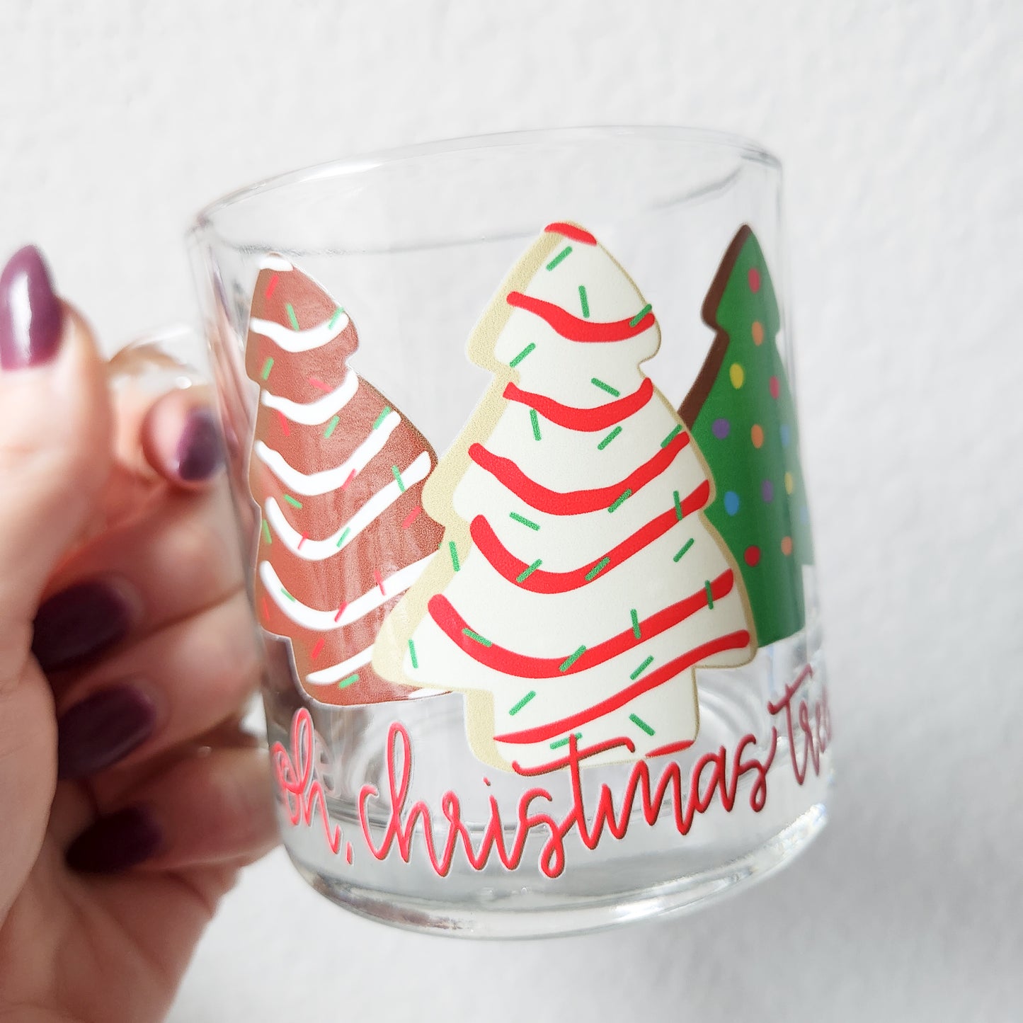 Snack Cakes Christmas Tree Trio Glass Mug
