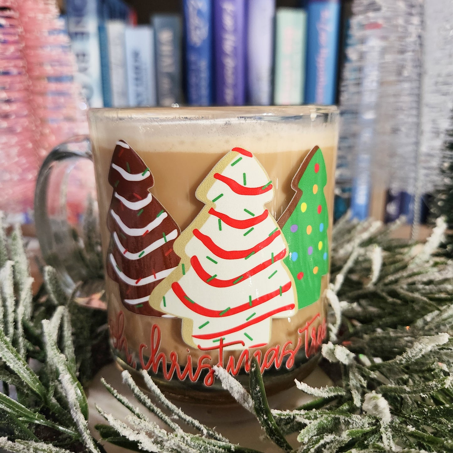 Snack Cakes Christmas Tree Trio Glass Mug