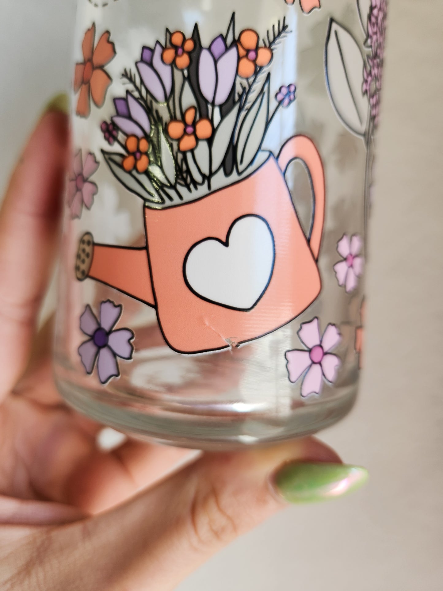 Gardening Girl Glass Cup