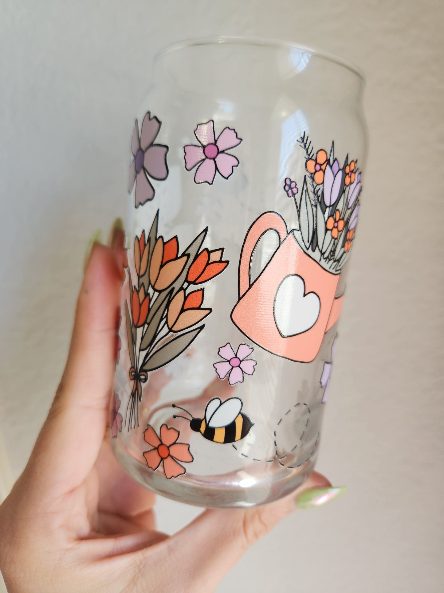 Gardening Girl Glass Cup