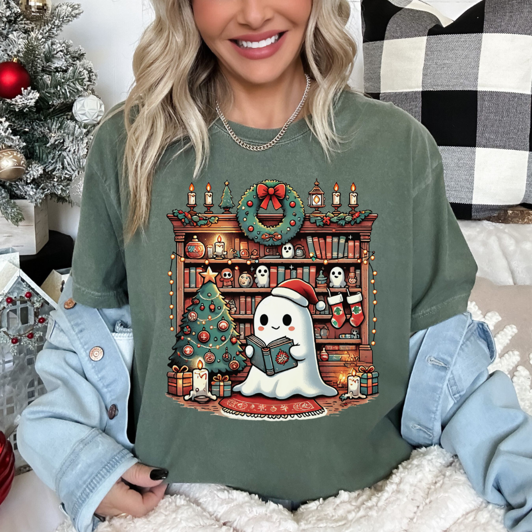 Holiday Haunted Library T-Shirt