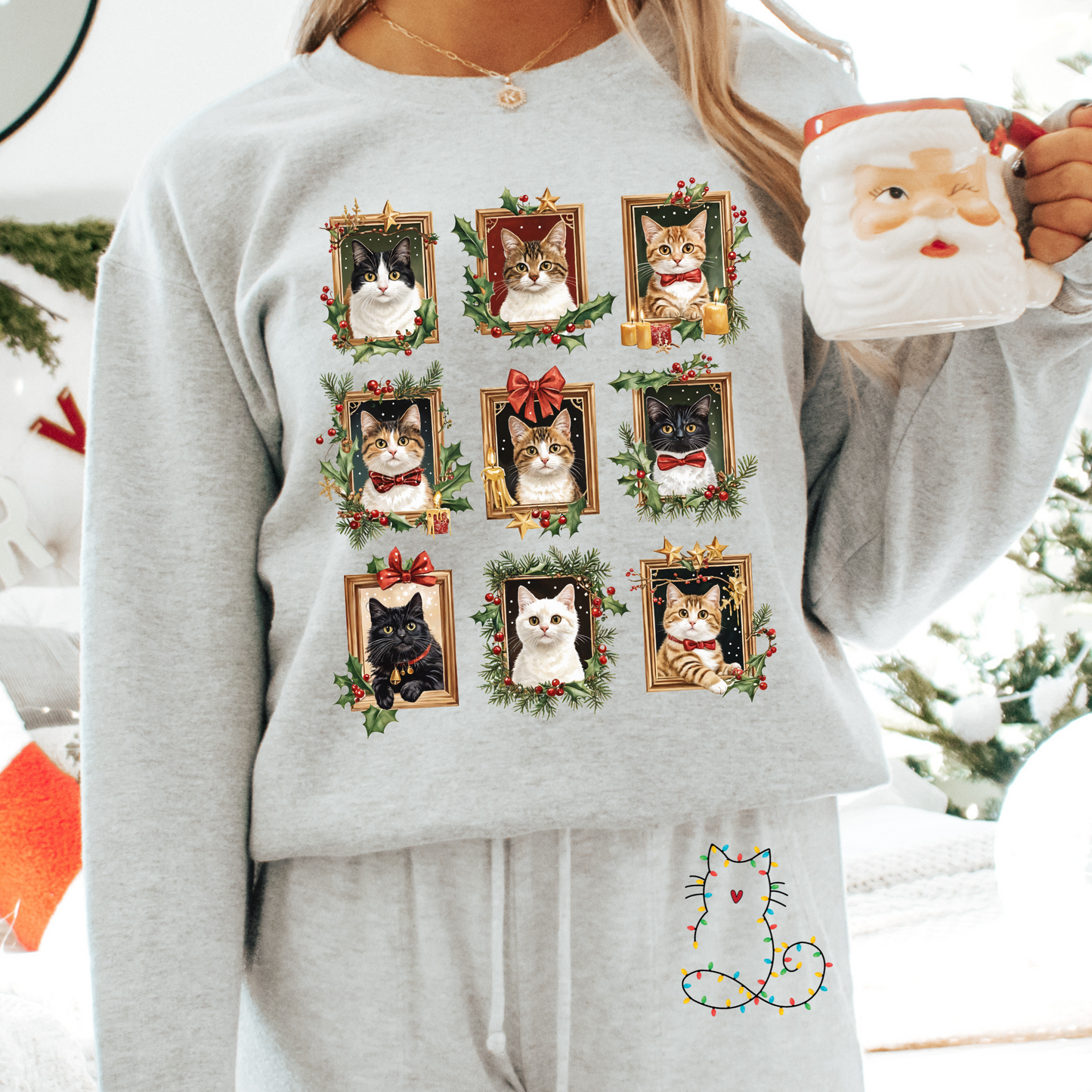 Festive Feline Jogger Sweatpants