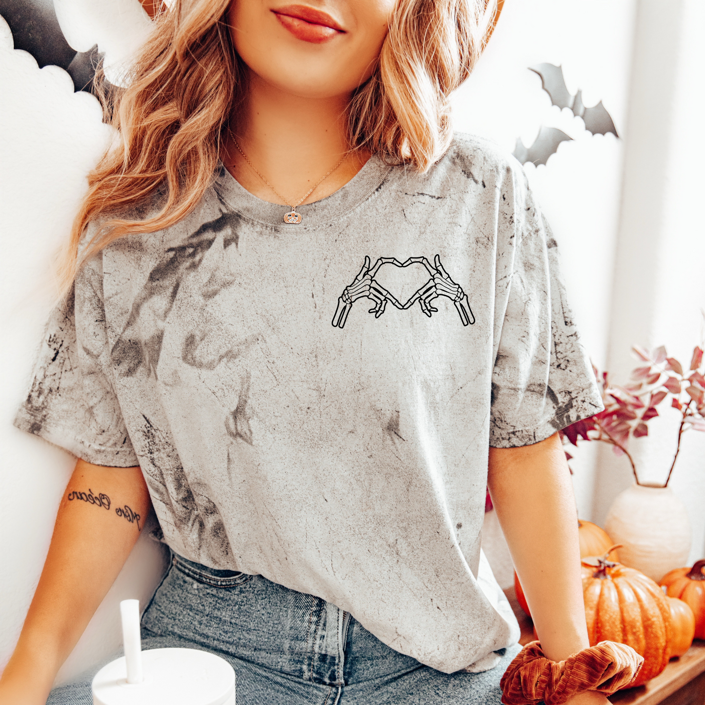 Skeleton Heart Hands Tee