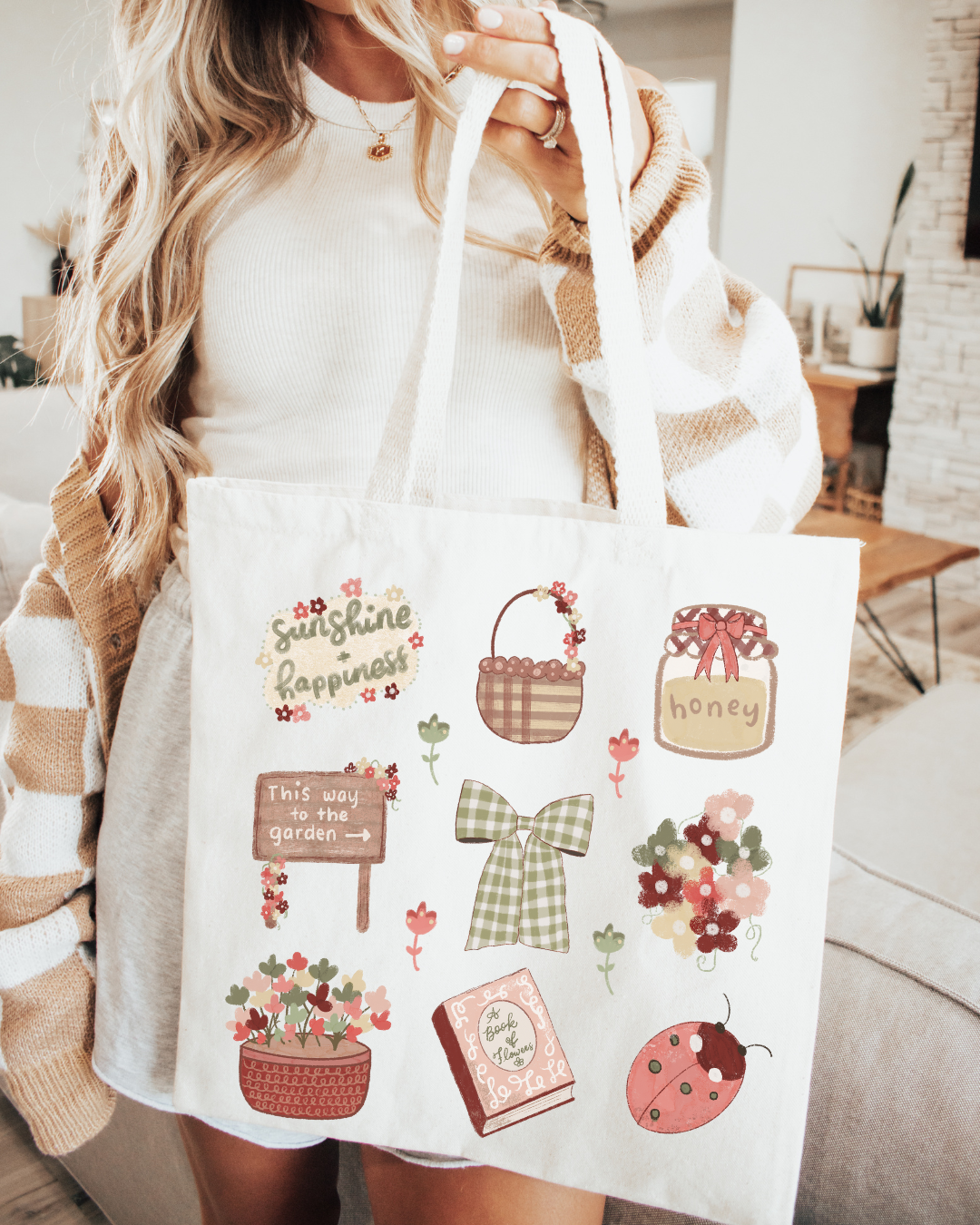 Cozy Cottagecore Canvas Tote Bag