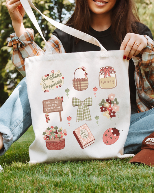 Cozy Cottagecore Canvas Tote Bag
