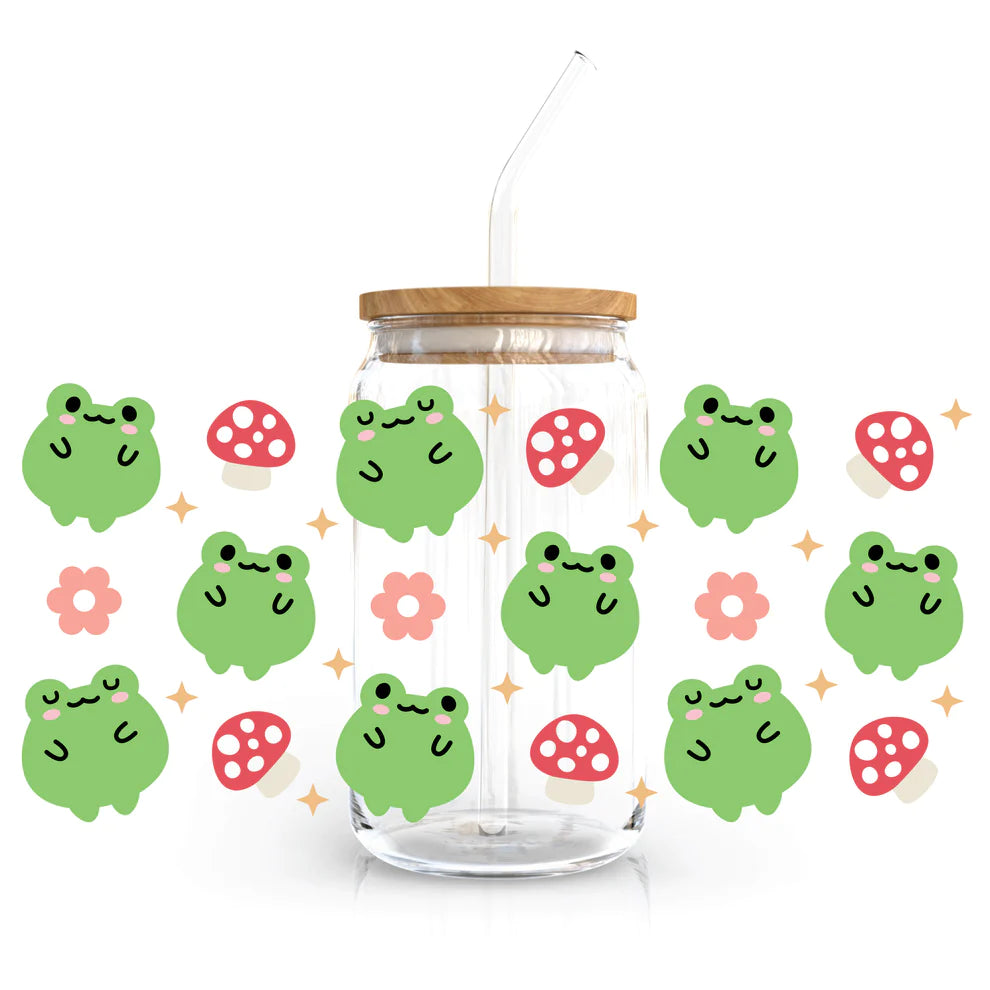 Cute Froggies Glass Cup