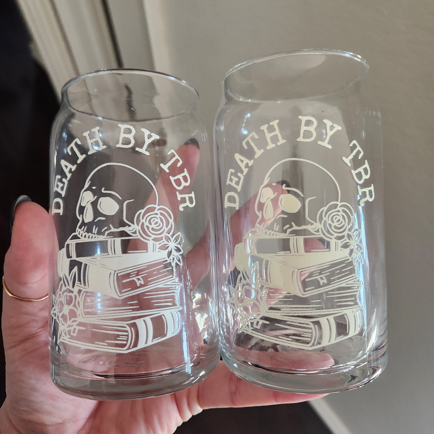 Death By TBR Glass Can Cup - Off-White Imperfection