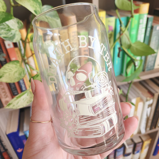 Death By TBR Glass Can Cup - Off-White Imperfection