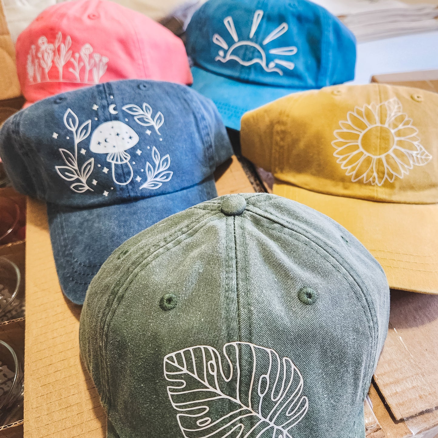 Simple Florals Pigment Dyed Hat