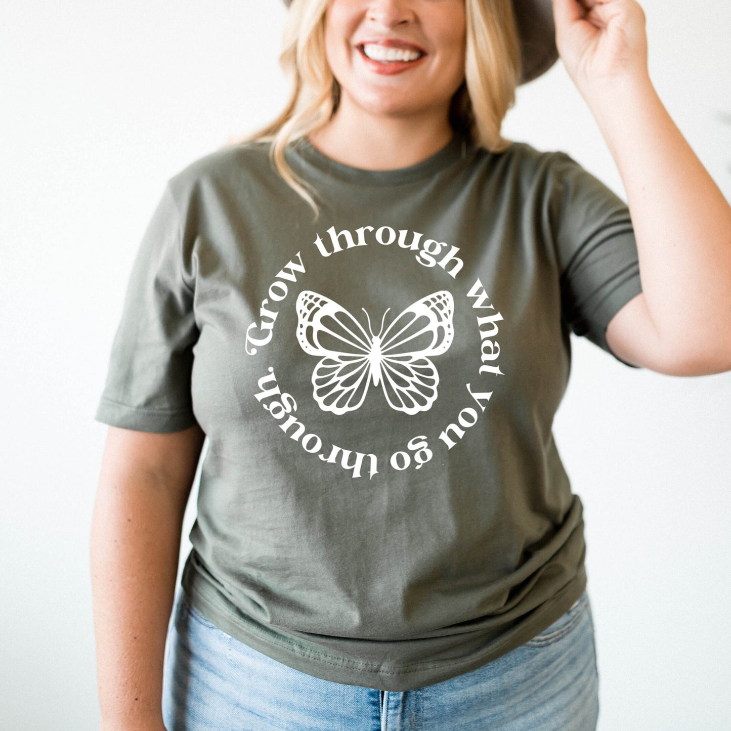 Grow Through What You Go Through Butterfly Tote Bag