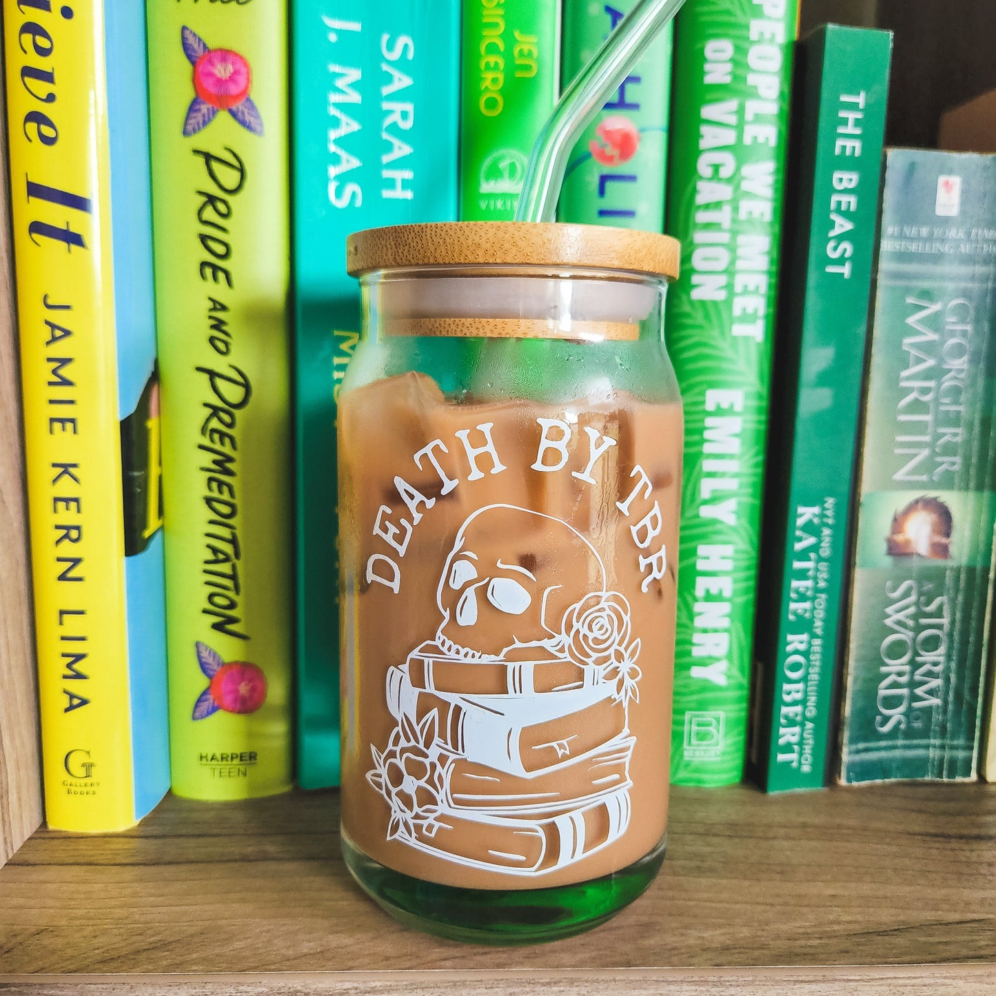 Death By TBR Glass Can Cup