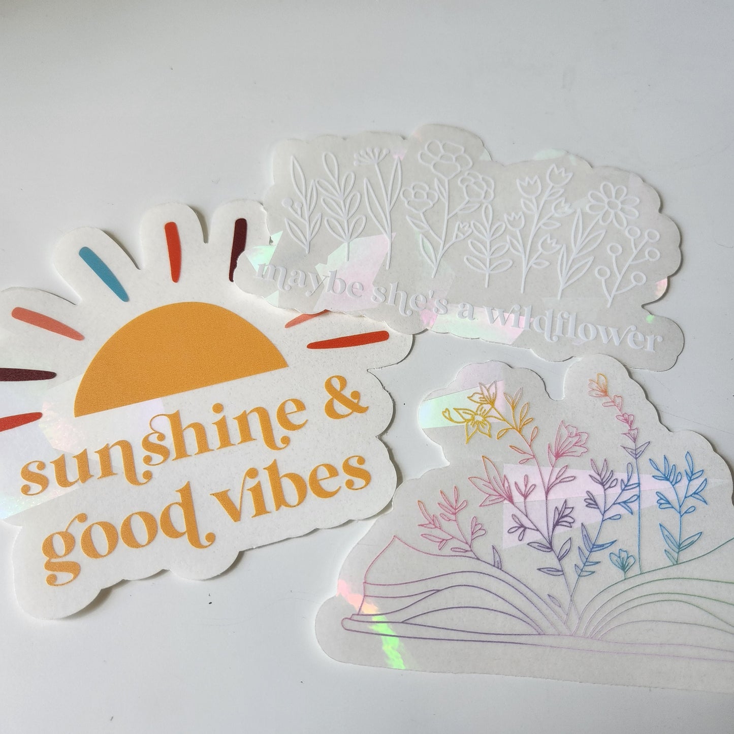Sunshine & Good Vibes Rainbow Suncatcher Sticker