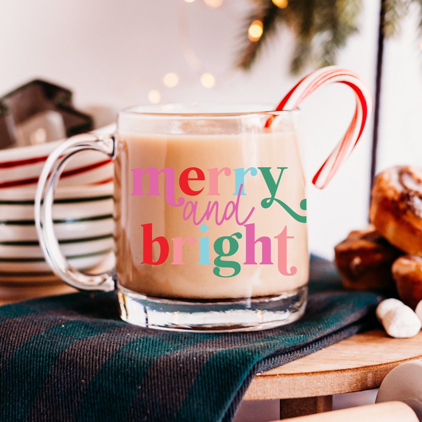 Merry & Bright Glass Mug