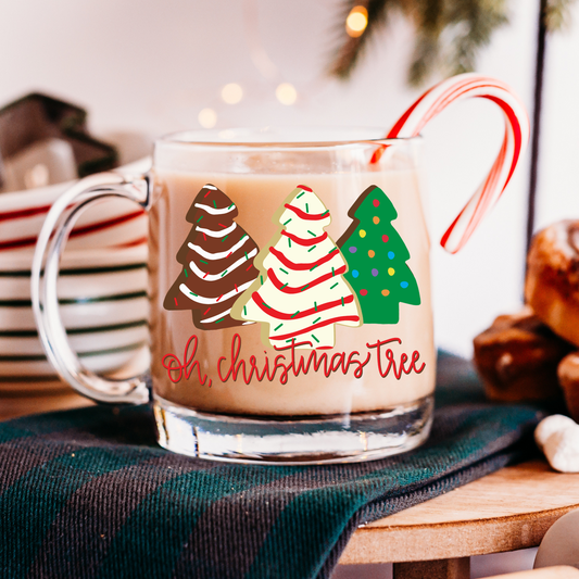 Snack Cakes Christmas Tree Trio Glass Mug