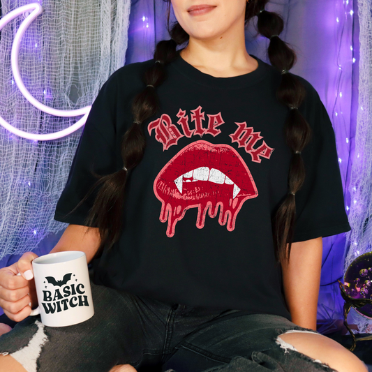 Bite Me Black Tee