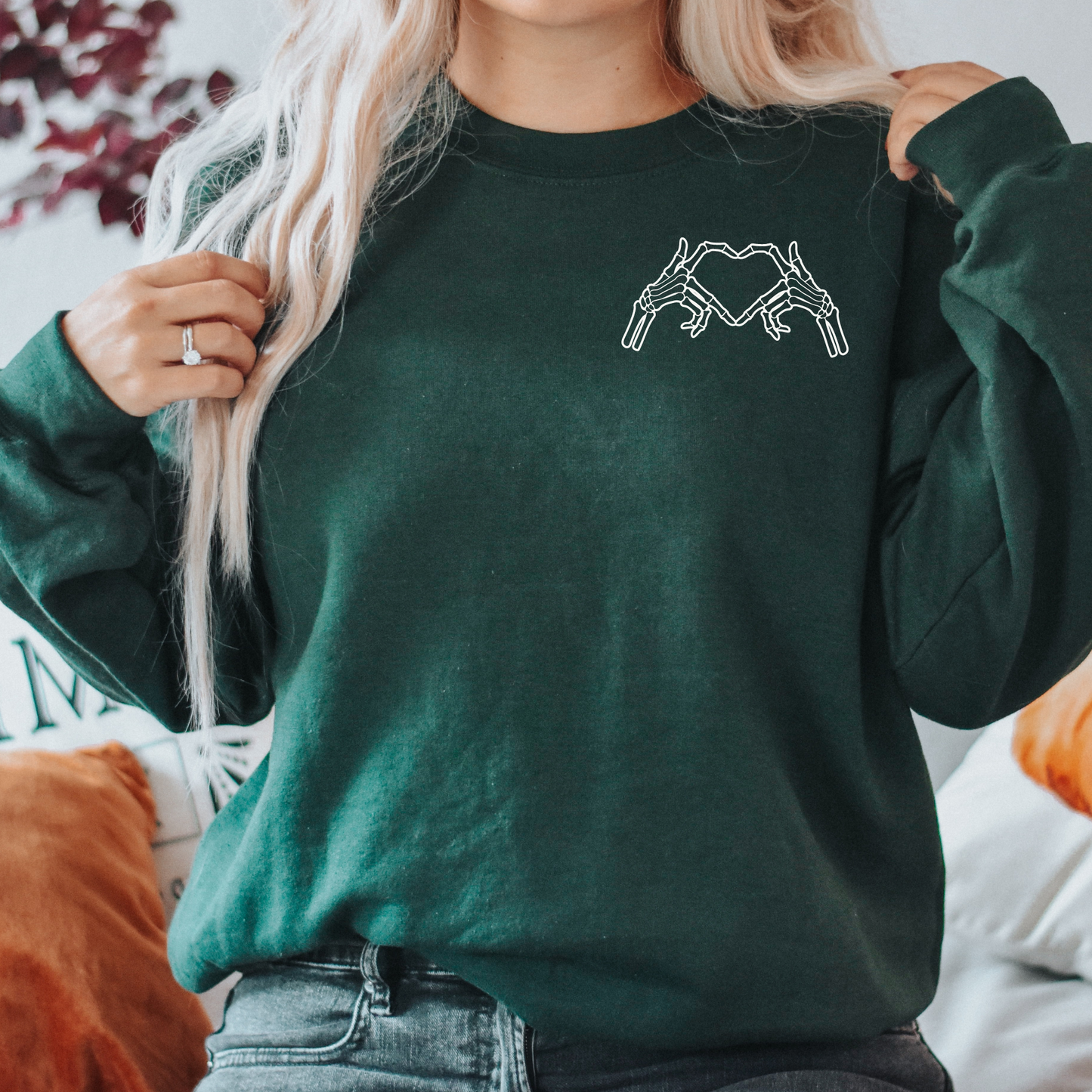 Skeleton Heart Hands Sweatshirt