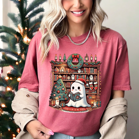 Holiday Haunted Library T-Shirt