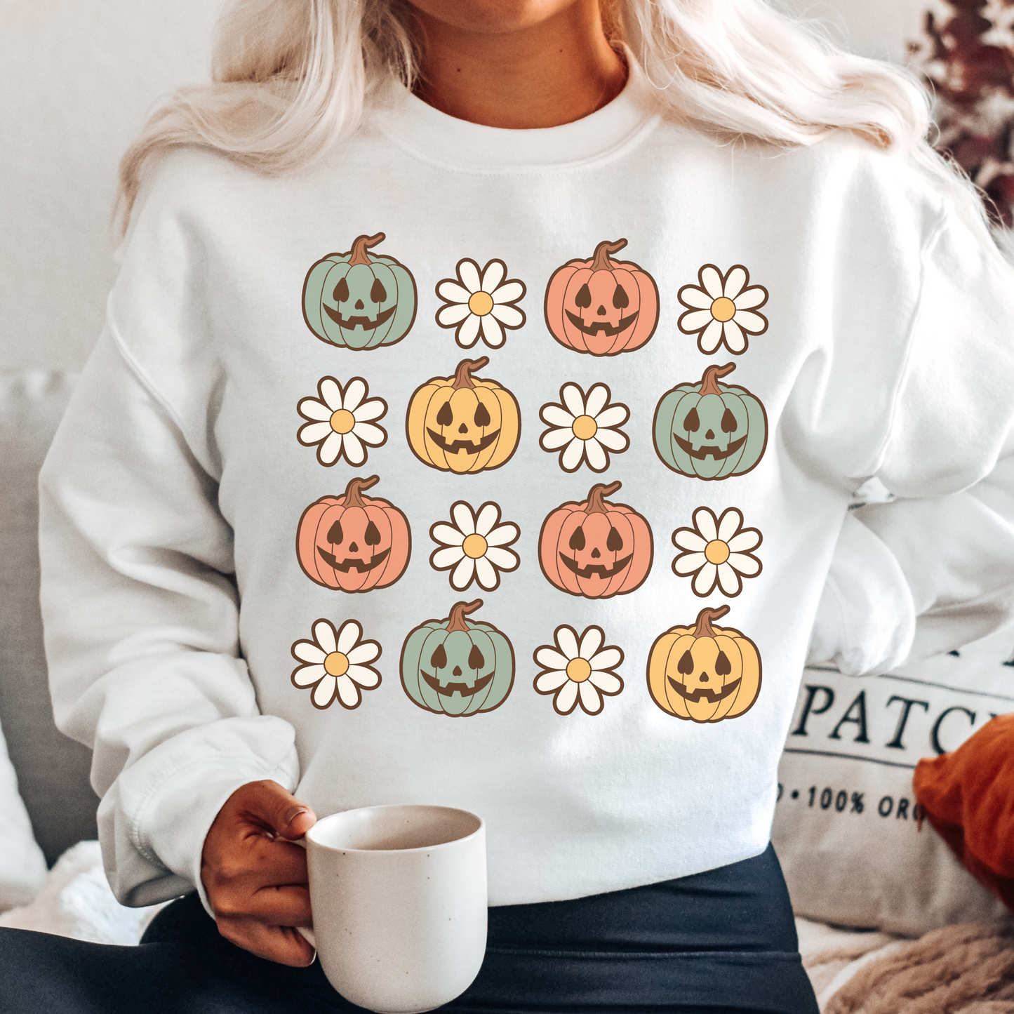 Retro Daisy Pumpkins Sweatshirt