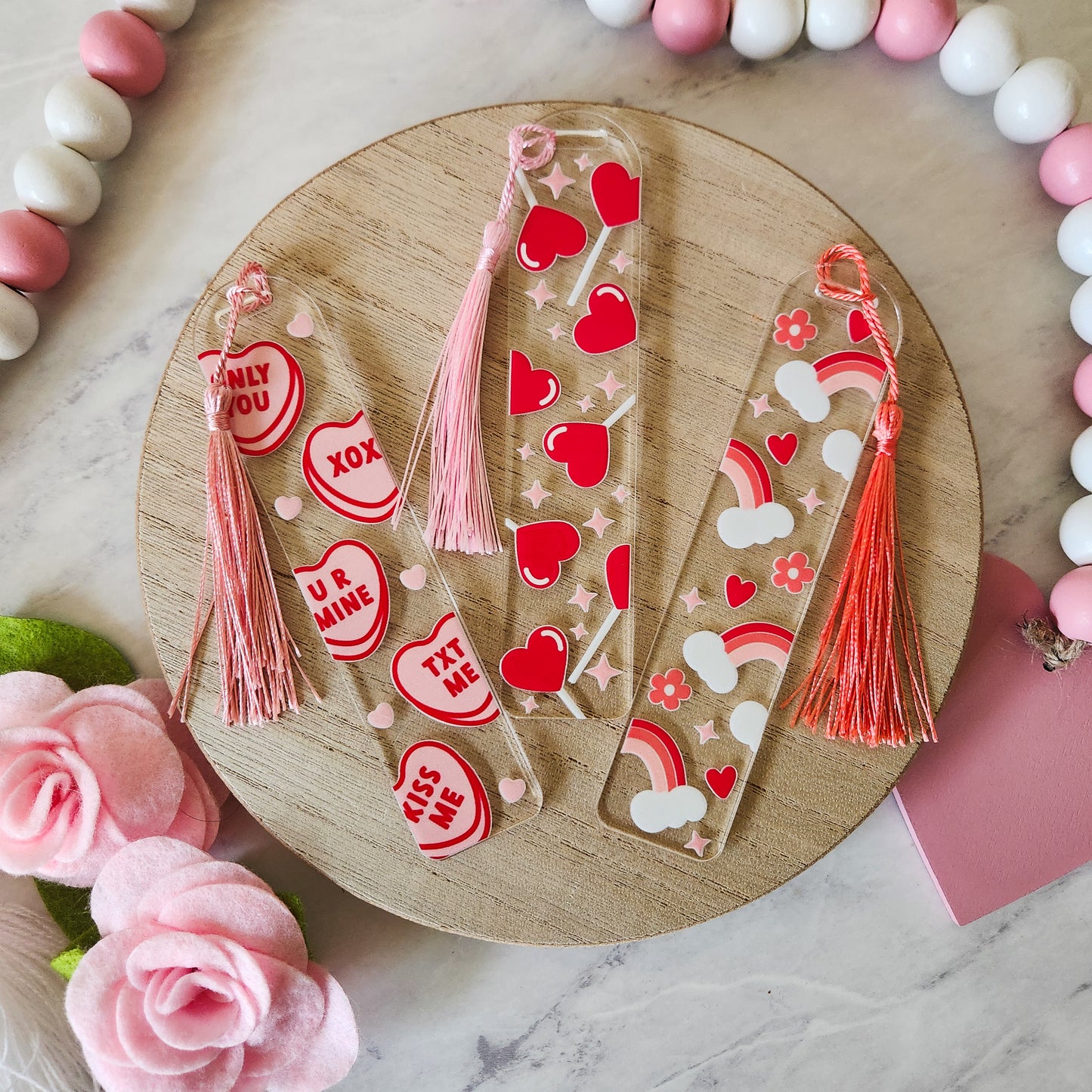 Lollipop Hearts Valentine Bookmark