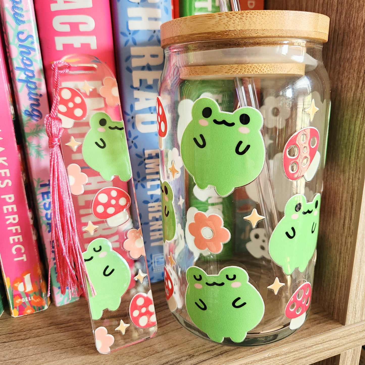 Cute Froggies Glass Cup