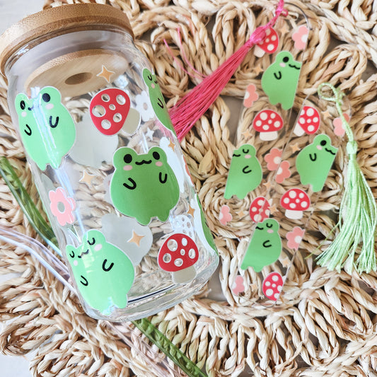 Cute Froggies Glass Cup