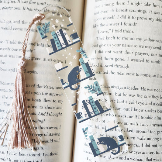 Books, Cats, and Plants Bookmark