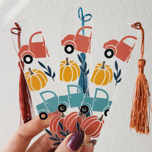 Fall Farm Trucks Bookmark