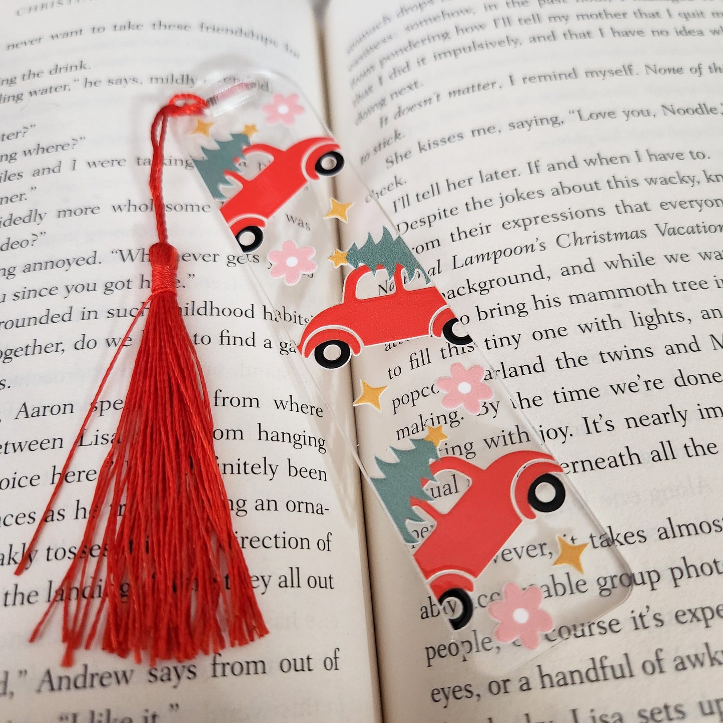 Christmas Red Car Bookmark