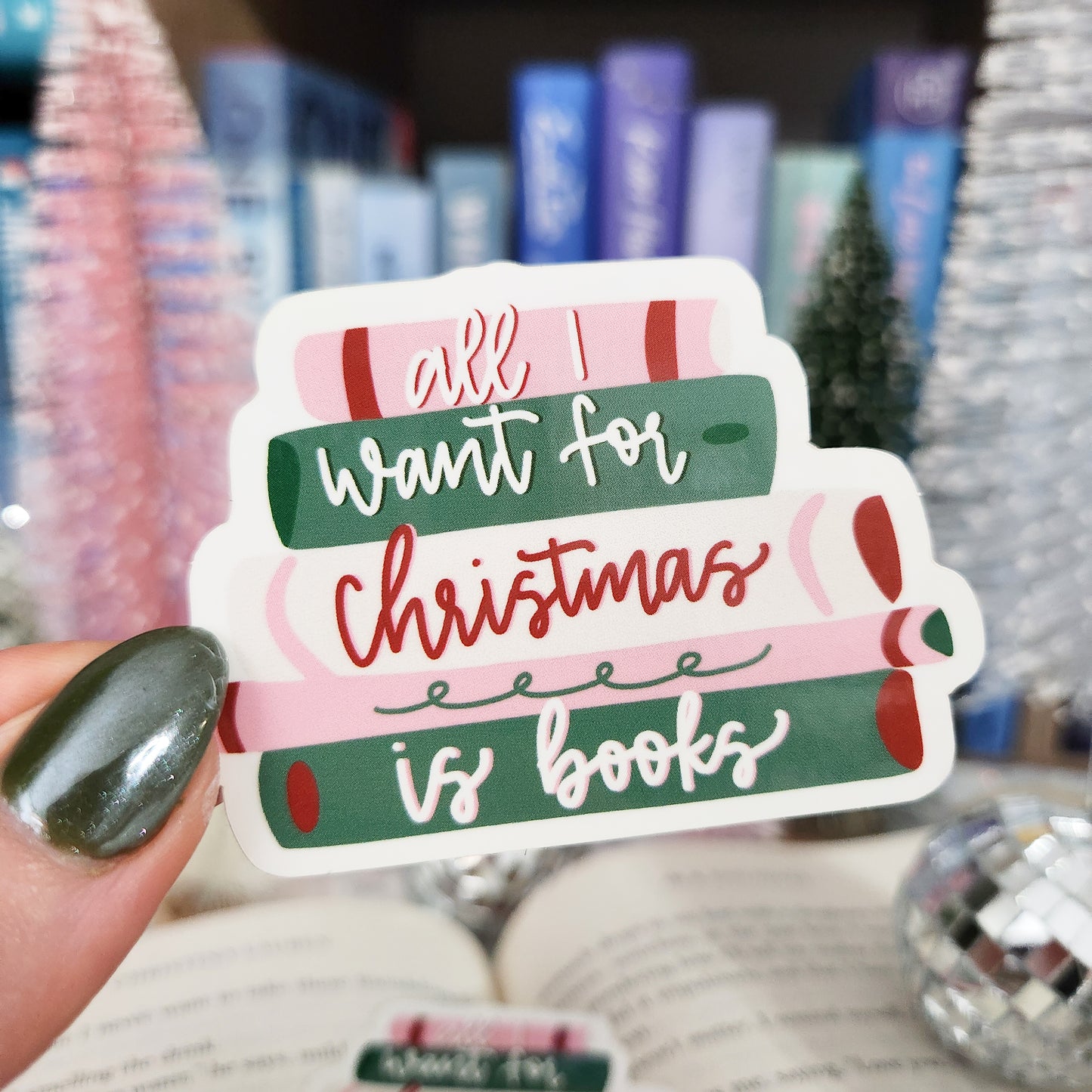 Christmas Bookstack Sticker