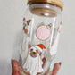 Holiday Dog Ghosties Glass Cup