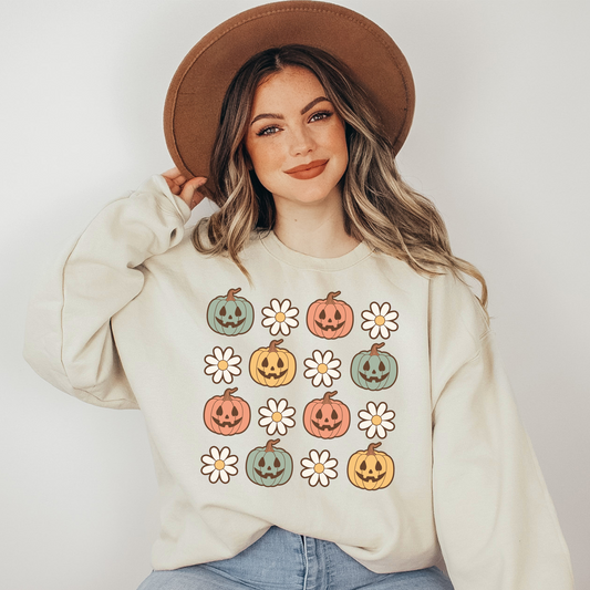 Retro Daisy Pumpkins Sweatshirt